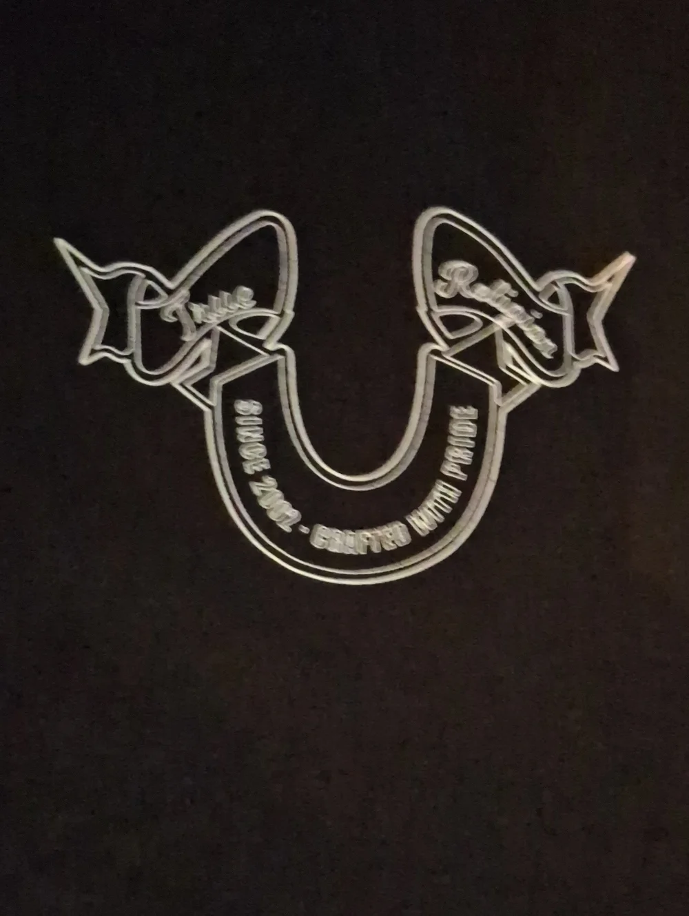 True Religion Patch Multi Logo T-Shirt Color-Black Size-L NWT